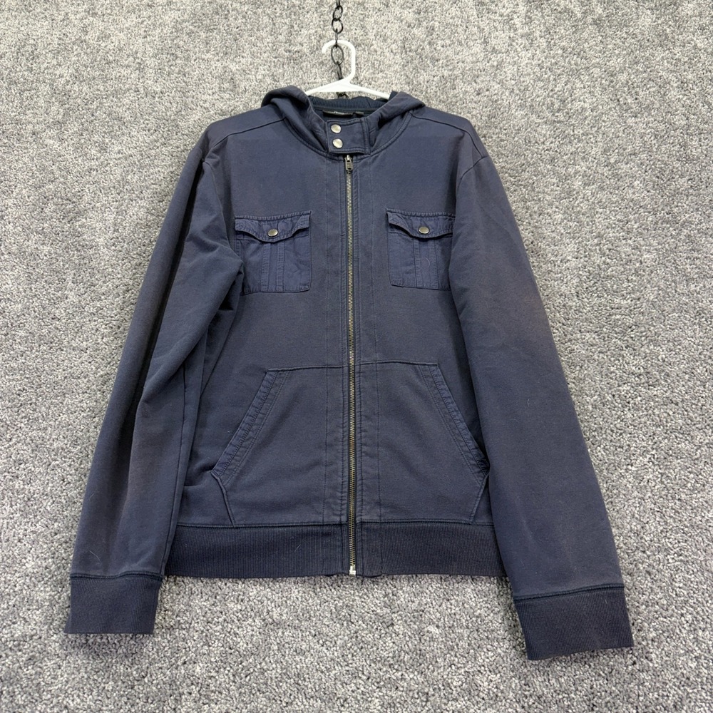 Marc Anthony Hoodie Mens L Blue Full Zip Pocket Hooded Sweatshirt